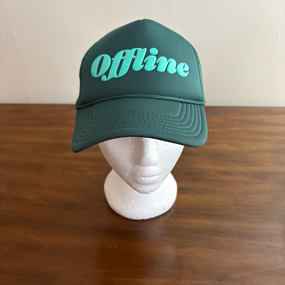 Ulta Teal 'Offline' Trucker Hat Adult SnapBack summer beachy retro